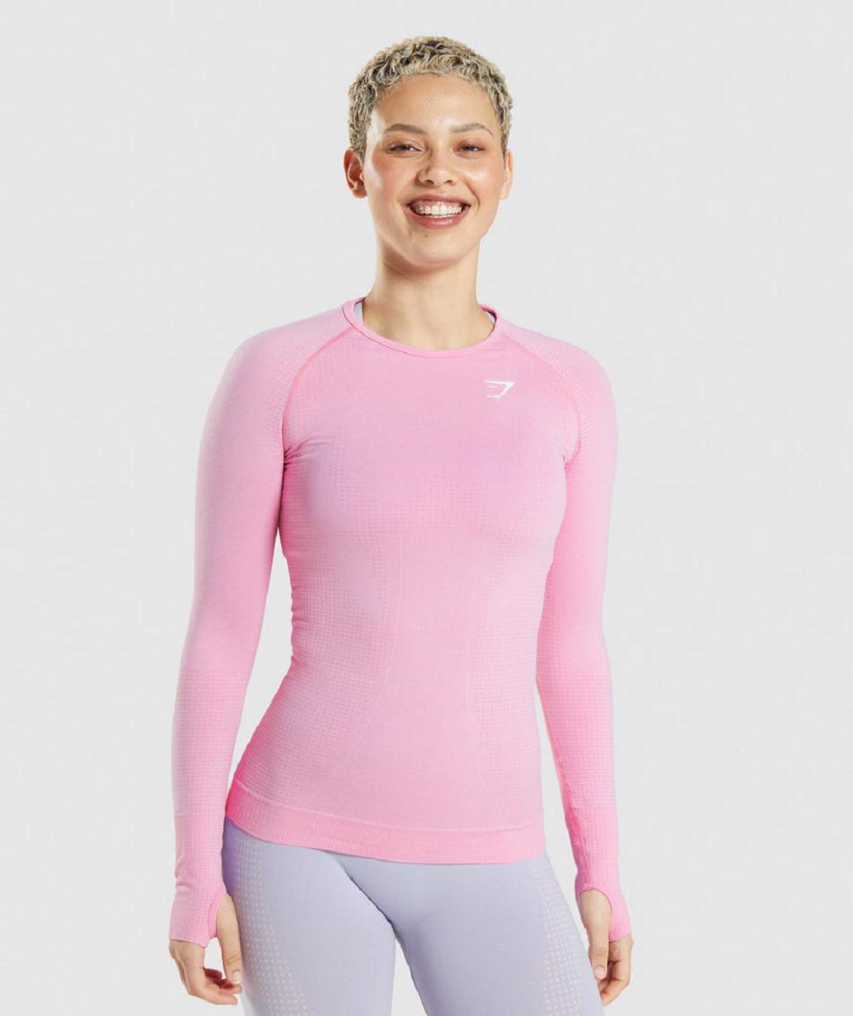 Gymshark Vital Seamless 2.0 Ženske Dugi Rukav Roze | HR 3533AHK